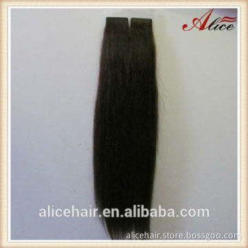 Top quality remy double drawn pu tape hair extension